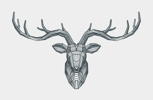抽象低聚三角鹿头。装饰驯鹿。动物载体插图 — 图库矢量图片