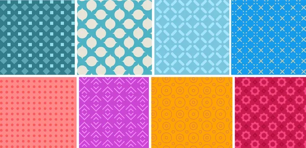 Seamless background set. Colorful pattern vector illustration — Stock Vector