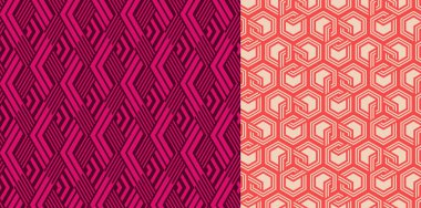 Kusursuz desenler kümesi. Soyut geometrik arka plan vektörü