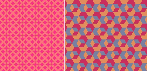 Reihe nahtloser Muster. abstrakter geometrischer Hintergrundvektor — Stockvektor