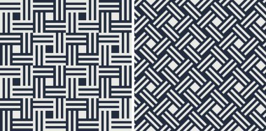 Dikişsiz desenler kümesi. Soyut geometrik arka plan vektör illüstrasyon