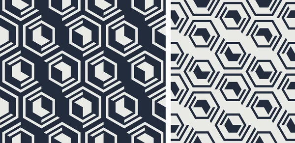 Set of seamless patterns. Abstract geometric background vector illustration — Stock Vector