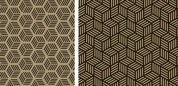 Reihe nahtloser Muster. abstrakte geometrische Hintergrundvektorillustration — Stockvektor