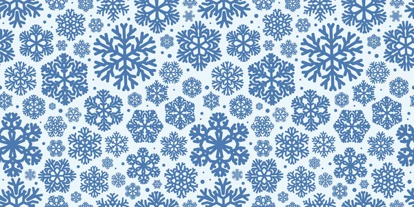 Copo de nieve sin costuras de fondo. Patrón de invierno vintage. vector de Navidad — Vector de stock