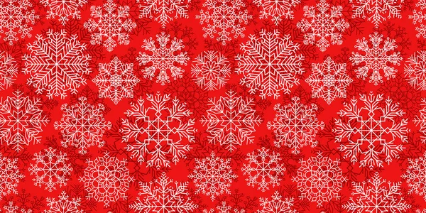 Flocos de neve decorativos, fundo sem costura. Decoração de Natal, padrão de inverno. Ilustração vetorial — Vetor de Stock