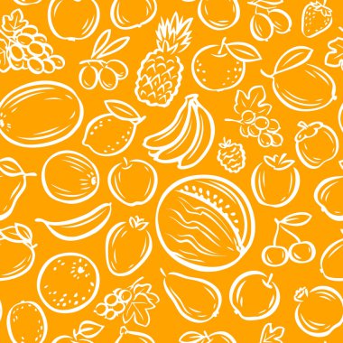 Meyve sorunsuz arka plan. Tarım, doğal gıda, tarım vektör illüstrasyon