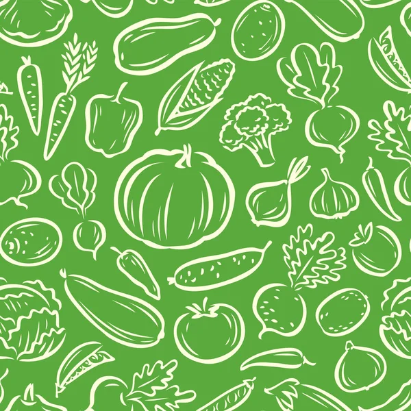 Gemüse nahtlosen Hintergrund. Landwirtschaft, natürliche Lebensmittel, Vektorillustration der Landwirtschaft — Stockvektor