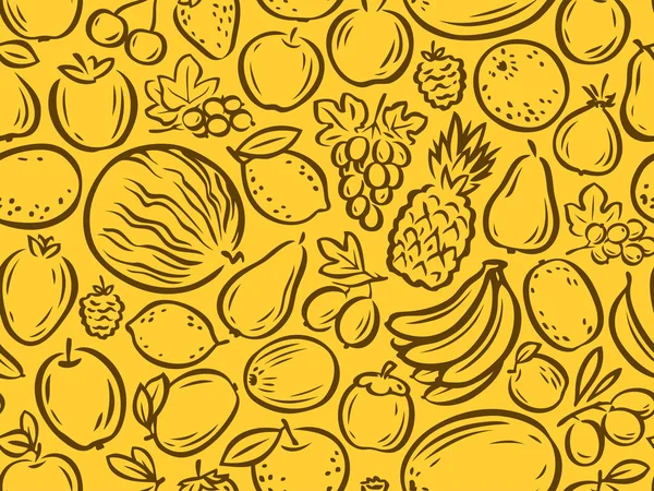 Meyve sorunsuz arka plan. Doğal gıda vektör illüstrasyon