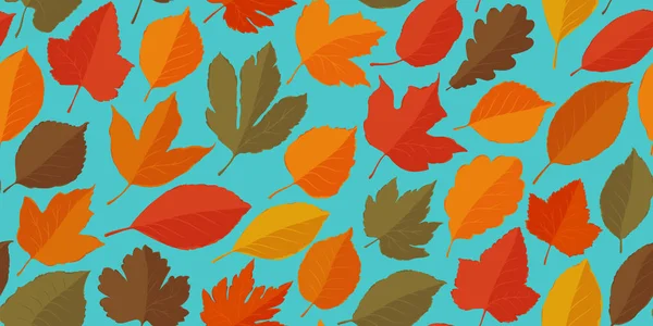 Hoja caída sin costura de fondo. Concepto de otoño. Ilustración vectorial — Vector de stock