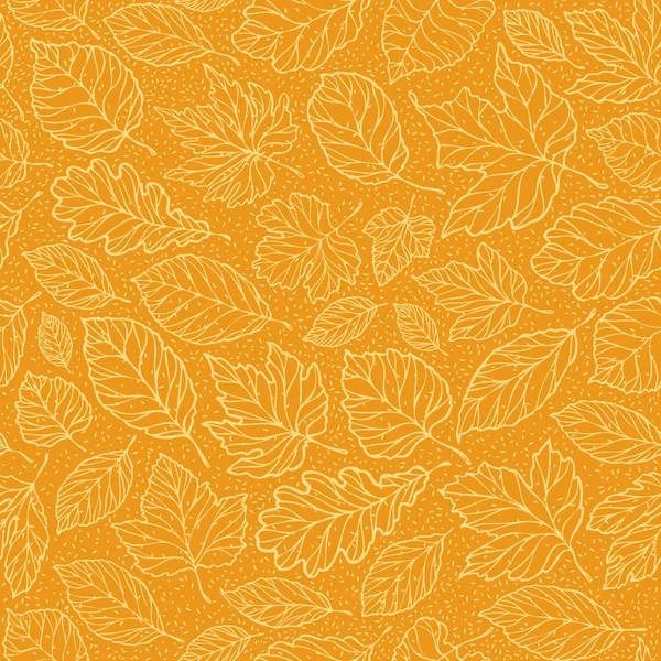 Automne fond sans couture avec des feuilles. Illustration vectorielle de chute de feuille — Image vectorielle