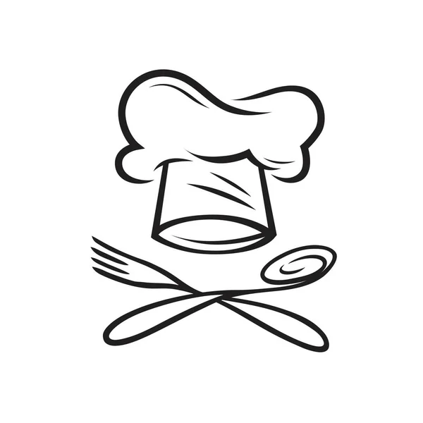 Restoran logosu. Yemek pişirme, menü sembolü. Vektör çizimi — Stok Vektör
