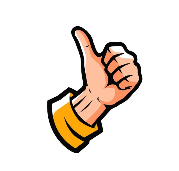 Hand showing thumbs up. Symbol vector illustration — Stock Vector