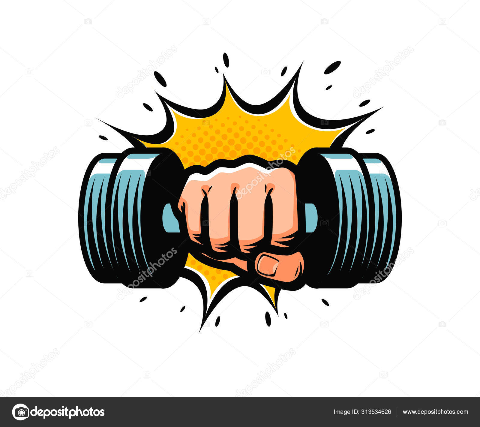 Arm With Dumbbell Gym Club Logo Vector Illustration Stock Vector Image By C Sergeypykhonin 313534626