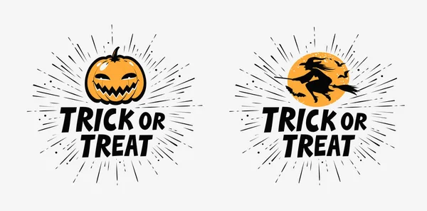 Trick or Treat, blahopřání. Halloween vektorová ilustrace — Stockový vektor