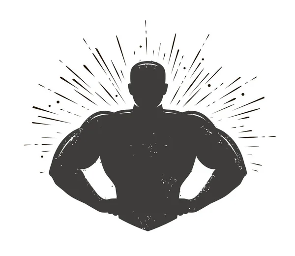 Gym, champion logo or label. Sport symbol. Vector illustration — Stock Vector