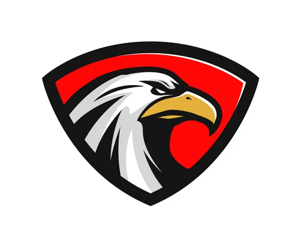 Eagle logo or label. Sports mascot. Vector illustration — Stok Vektör