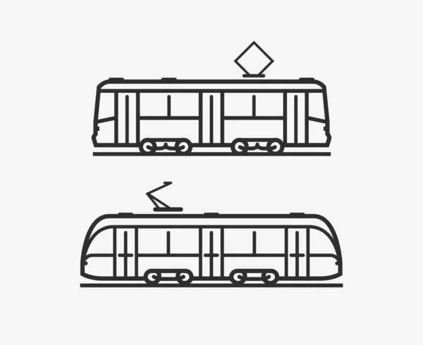 Ícone do eléctrico. Cidade sinal de transporte público ou símbolo. Ilustração vetorial — Vetor de Stock