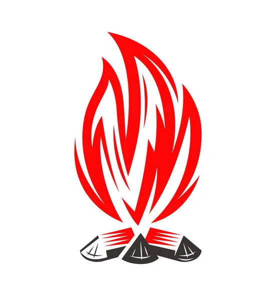 篝火的象征或象征 篝火病媒隔离 — 图库矢量图片