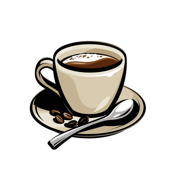 Una Tazza Caffè Menu Design Caffetteria Ristorante — Vettoriale Stock