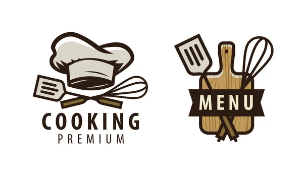 Mutfak Aşçılık Logosu Kafe Restoran Için Menü Tasarımı — Stok Vektör