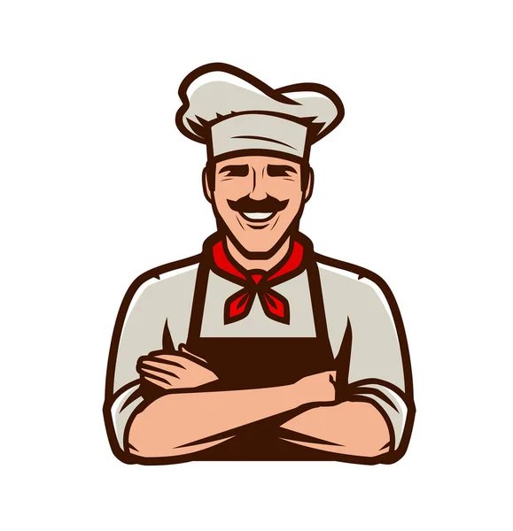 Αρχηγός Σύμβολο Καπέλου Λογότυπο Εστιατόριο Έννοια Των Τροφίμων — Διανυσματικό Αρχείο