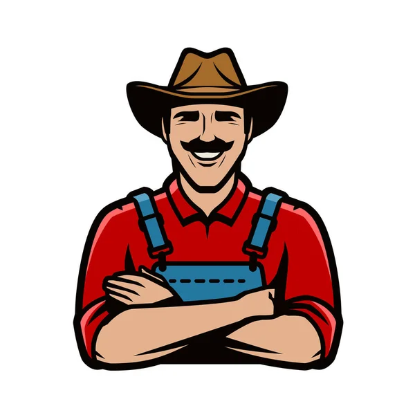 Farmer Logo Oder Symbol Landwirtschaftsbetrieb — Stockvektor
