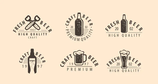 ビールのシンボルやラベル レストランのドリンクコンセプト — ストックベクタ