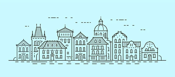 Widok Miasto Krajobraz Miejski Krajobraz Miejski Wektor Miasta Ilustracja — Wektor stockowy