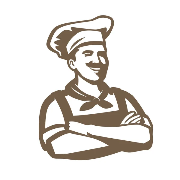 Chef Con Logo Sombrero Restaurante Símbolo Cocina — Archivo Imágenes Vectoriales