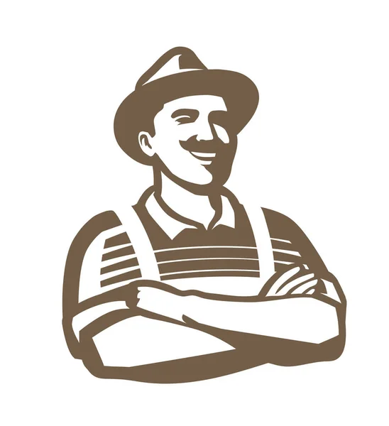 Şapka Sembollü Bir Çiftçi Tarım Tarım Tarım Kavramı — Stok Vektör