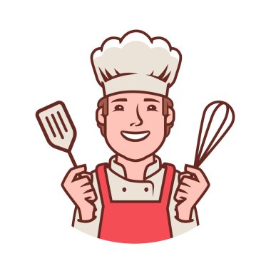 Şef logosu. Restoranın yemek sembolü.