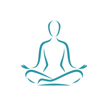 Yoga logosu. Meditasyon, güzellik sembolü vektörü