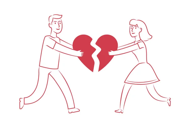 Couple Amoureux Sortir Ensemble Romantique Date Concept Famille — Image vectorielle