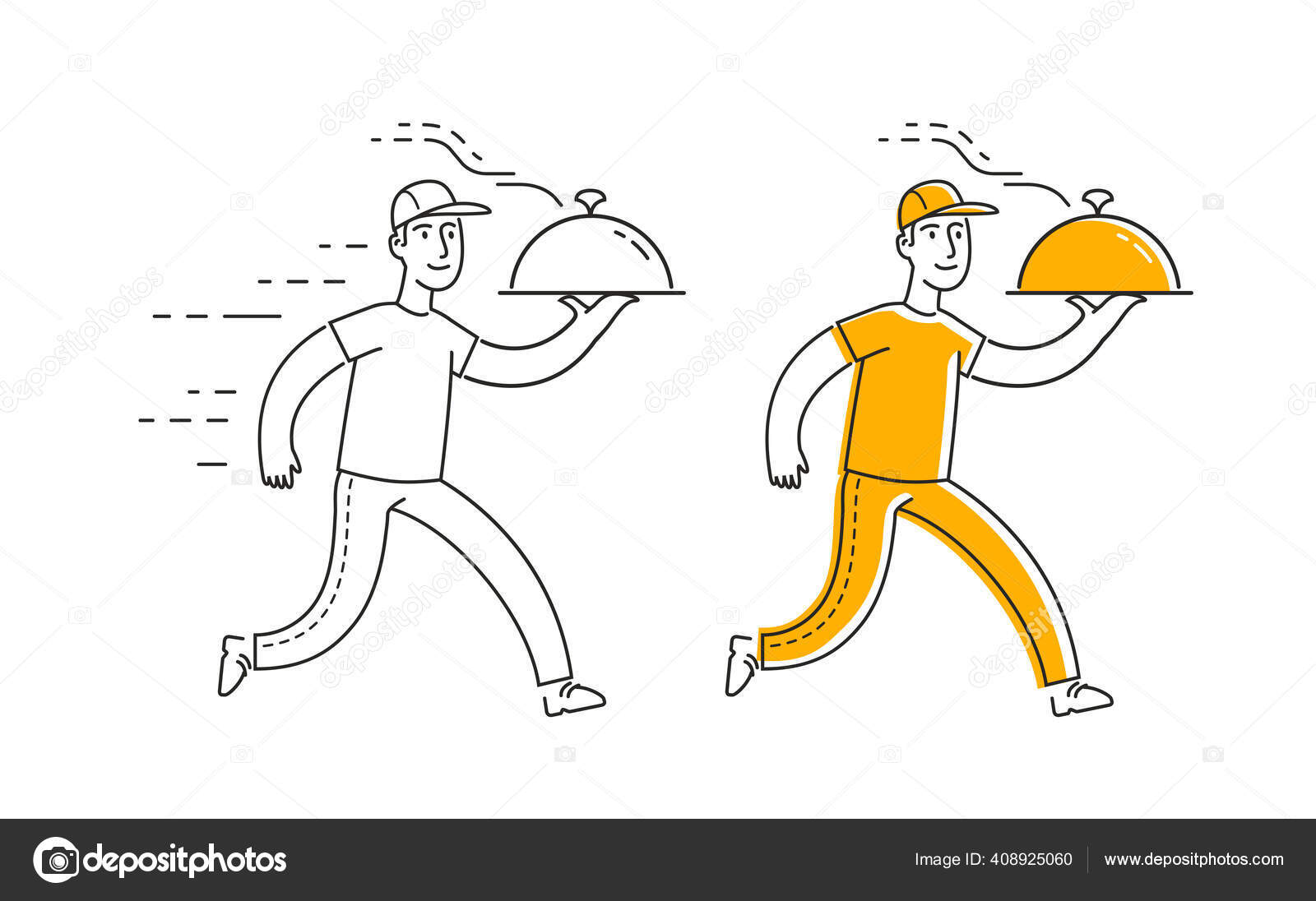 食品交付送货商带着餐巾图库矢量图©sergeypykhonin 408925060, image size:1600x1096