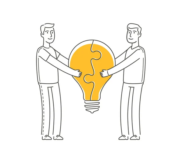 Cooperation Symbol Business Idea Partnership Metaphor Vector Illustration — Stock Vector