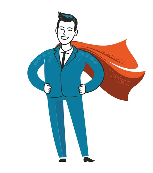 Super Herói Homem Negócios Ilustração Vetor Sucesso Negócio — Vetor de Stock
