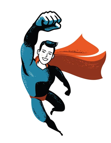 Latający Superbohater Wektor Sukcesu Biznesu — Wektor stockowy