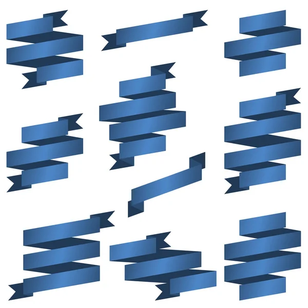 Grote Verzameling Van Blauwe Retro Banners Vector — Stockvector