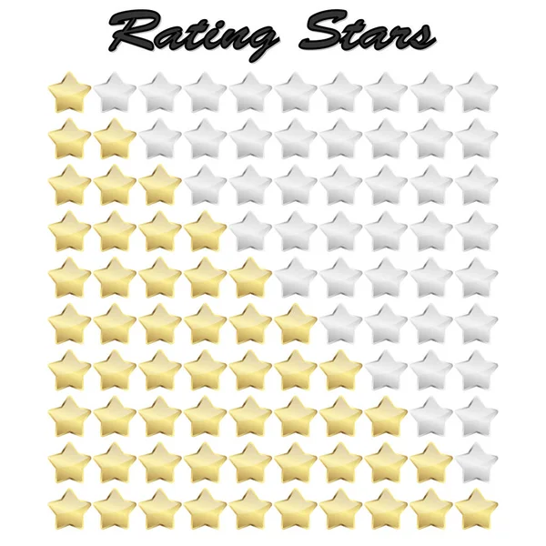 Vector File Golden Review Stars Rating — Stock Vector