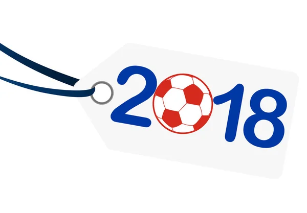 Przywieszka Nadpisem 2018 Piłka Nożna Rosyjski Barwy Narodowe — Wektor stockowy