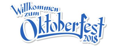 mavi ve beyaz başlık metin Oktoberfest 2018