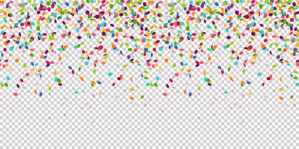 在矢量文件中具有透明度的用于聚会或节日使用的无缝彩色Confetti背景 — 图库矢量图片