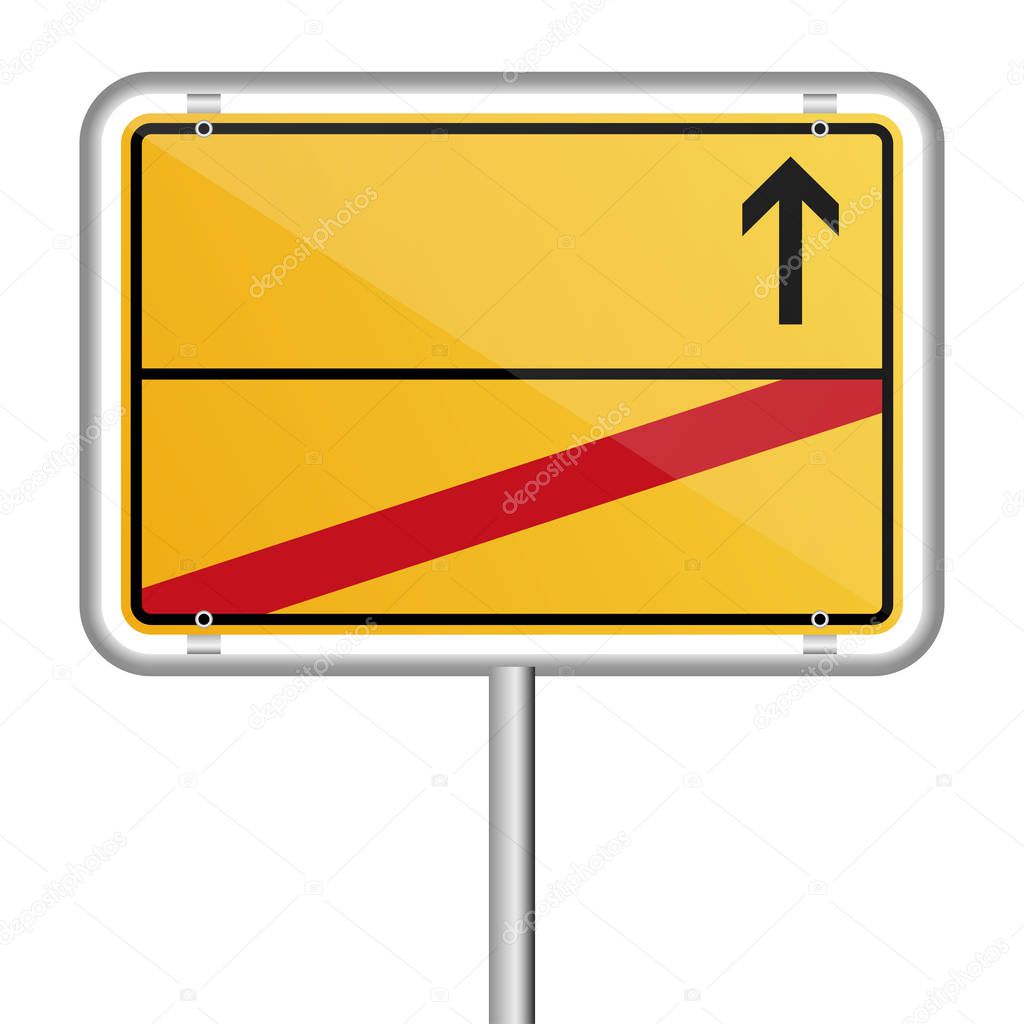 german town sign colored yellow with free copy space vector file