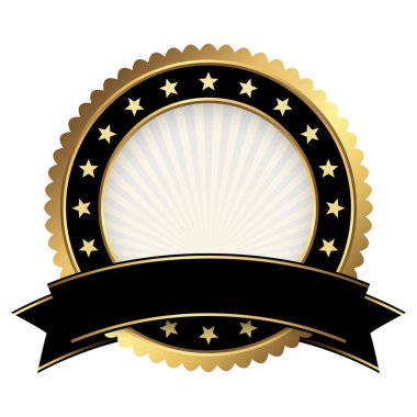 Düğme şablonu altın rengi ve siyah siyah afiş vektör dosyası ile