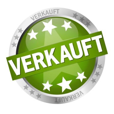 Sancak ve metin satılan yuvarlak renkli düğme (Almanca)