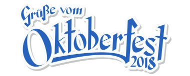 mavi ve beyaz başlık metin Oktoberfest 2018