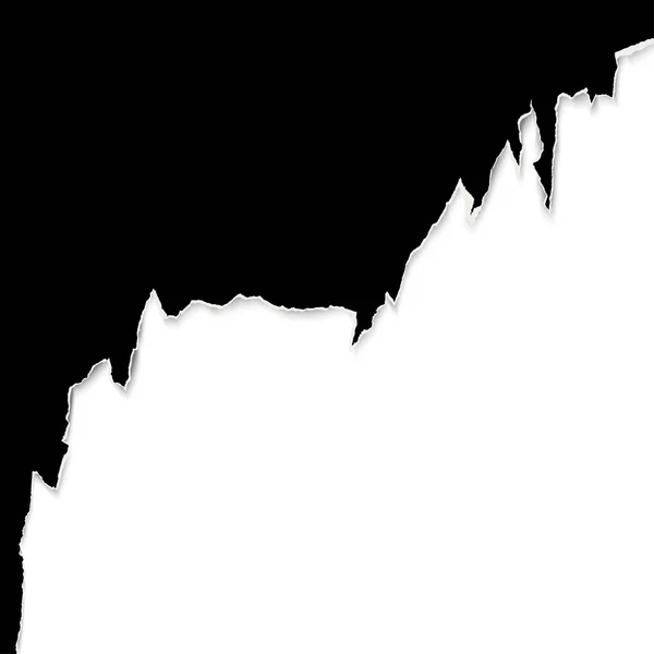 Zwarte Geript Open Papier Rand Met Witte Achtergrond — Stockvector