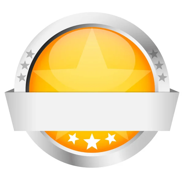 Template Yellow Button Silver Frame Banner — Stock Vector