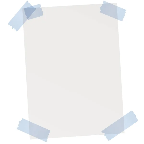 Feuille Vide Papier Gris Avec Ruban Adhésif Bleu — Image vectorielle