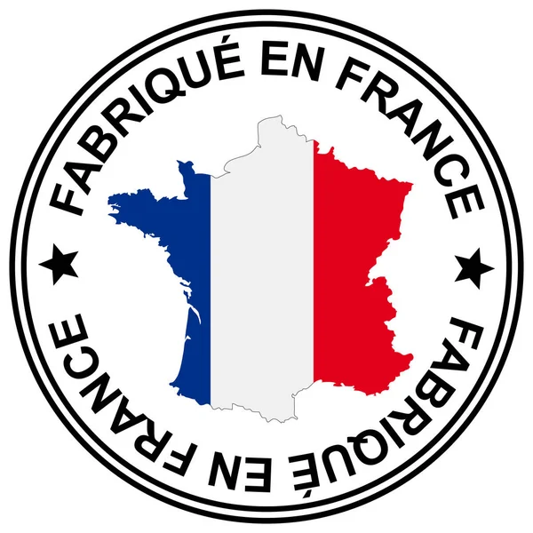 Runde Aufnäher Fabrique France Mit Französischer Silhouette — Stockvektor